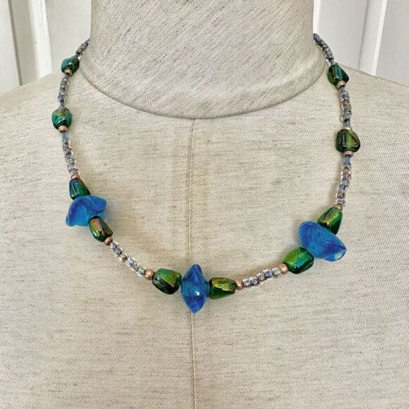 Blue green beaded necklace Jewelry - Blue green beaded necklace